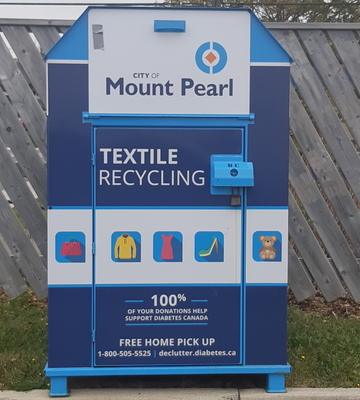 textile recyling bin in Mount Pearl